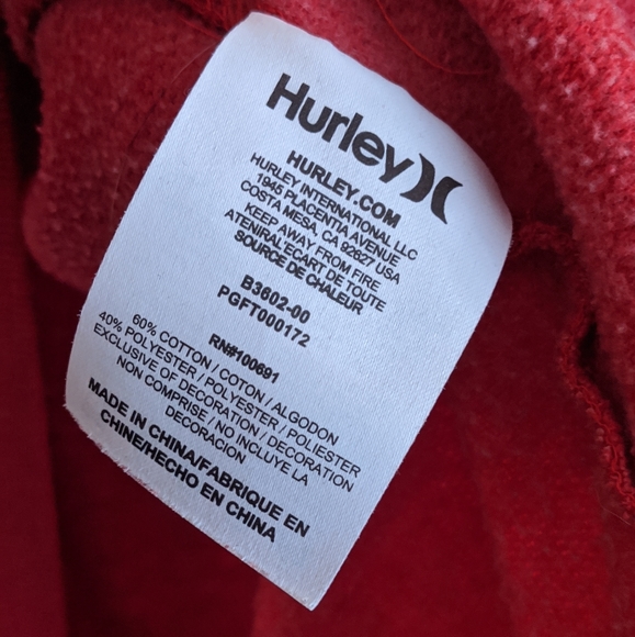 Classic Red Hurley Crew Neck - Picture 6 of 6